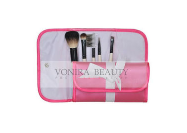 OEM Gift / Travel Makeup Brush Gift Set Nature Hair Bristle And Pink Brush Case