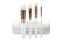 4Pcs Goat Natural Hair Makeup Brushes With Holder , Travel Brush Collection White Wood Handle