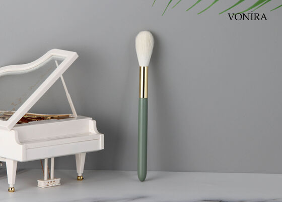 Vonira Custom Wholesale Natural White Goat Hair Makeup Long Blending Powder Brush พร้อมบริการบริการสตางค์ส่วนตัว
