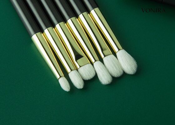 แปรงเขียนคิ้วขนแพะธรรมชาติสีขาวด้ามสีน้ำตาลเข้ม Vonira Custom Wholesales