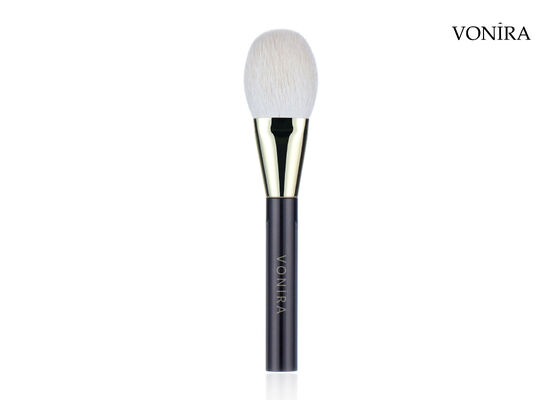 แปรงปัดแป้งแต่งหน้าขนาดใหญ่ ขนแพะธรรมชาติสีขาว ด้ามสีน้ำตาลเข้ม Vonira Custom Wholesale