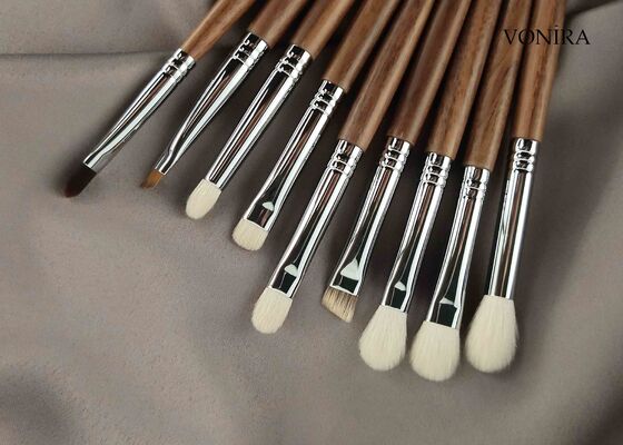 แปรงเขียนคิ้วขนสัตว์ธรรมชาติ ด้ามไม้ดำอีโบนี Vonira Custom Wholesale