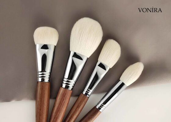 Vonira Custom Wholesale Natural White Goat Hair Brown Ebony Handle Makeup Eye Lid Blending Brush สีขาวของแพะ สีน้ําตาล สีน้ําตาล สีน้ําตาล สีน้ําตาล
