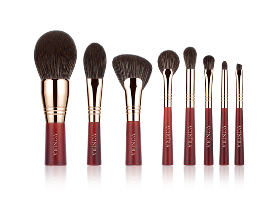 ชุดแปรงแต่งหน้า Vonira Beauty Red Rosy Color Essential 100% Vegan Cruelty ฟรี 8 ชิ้น Mini Face Eye Makeup Brush Kit