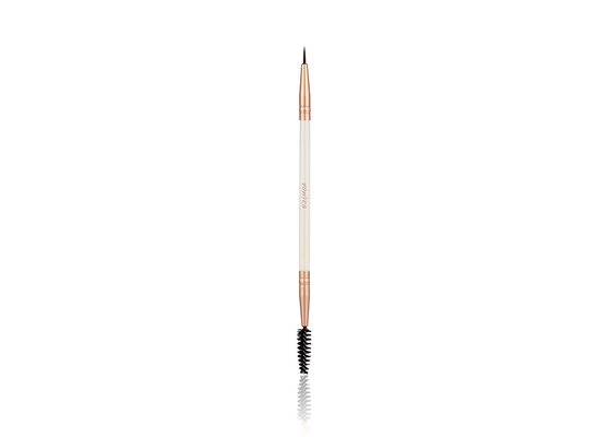 Vonira Beauty Eyeliner สองตัว Mascara สีสําอางแปรง จุดท้ายสองตัว ด้วยอัลลูมิเนียม Ferrule Birch มือไม้