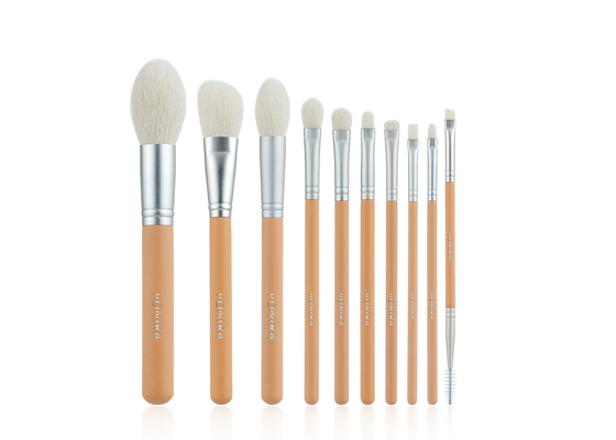 Vonira Beauty Custom Nude สีชมพู สีพื้นฐาน 10 ชิ้น แมคเก๊ปแปรง คอลเลคชั่น Set de Brochas de Maquillaje โปรเฟชั่นแนล
