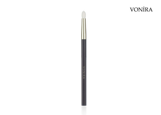 Vonira Custom Wholesale Natural White Goat Hair Flat Dark Brown Handle Eye Crease Makeup Brush สีขาวธรรมชาติ สีน้ําตาลเข้ม มือถือตา